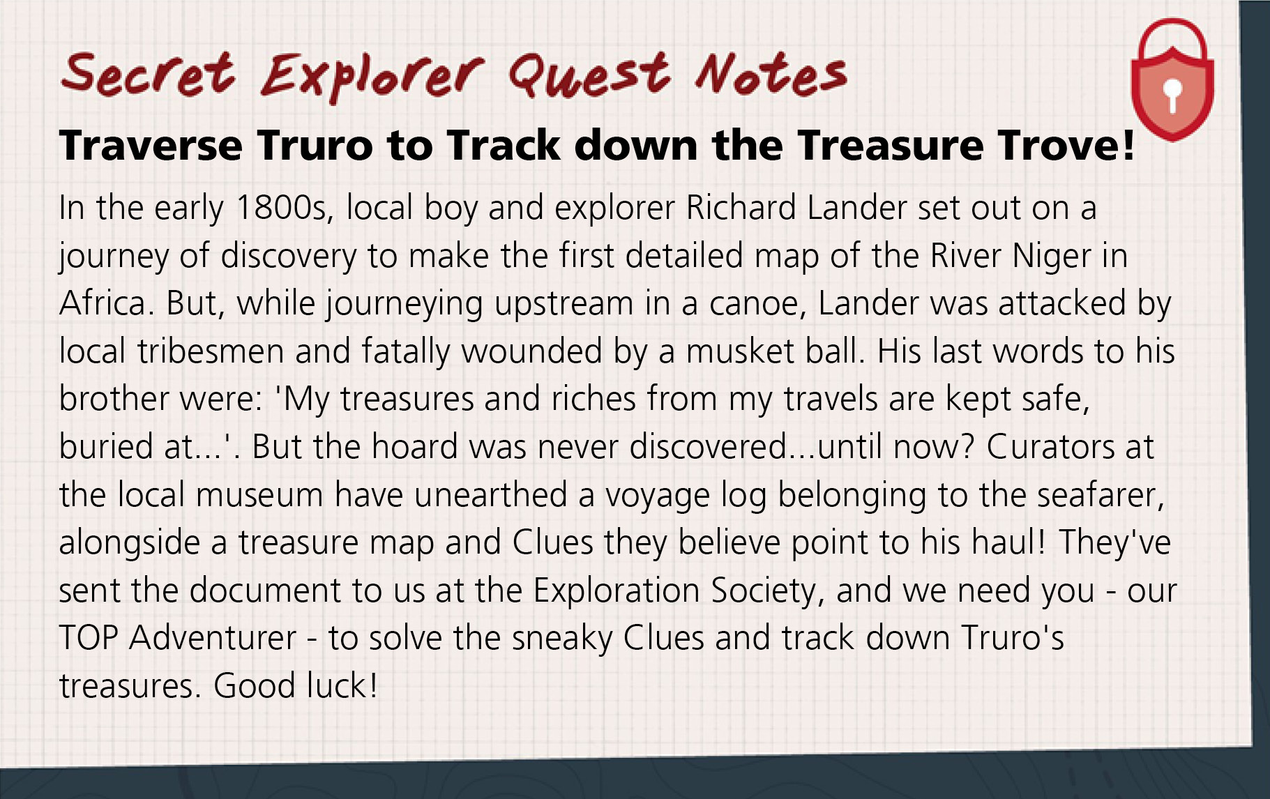 The Truro treasure hunt backstory