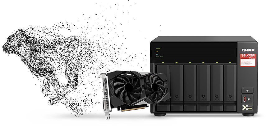 High Performance including NVIDIA® GeForce® GTX1650 graphics card in Qnap TS-673A