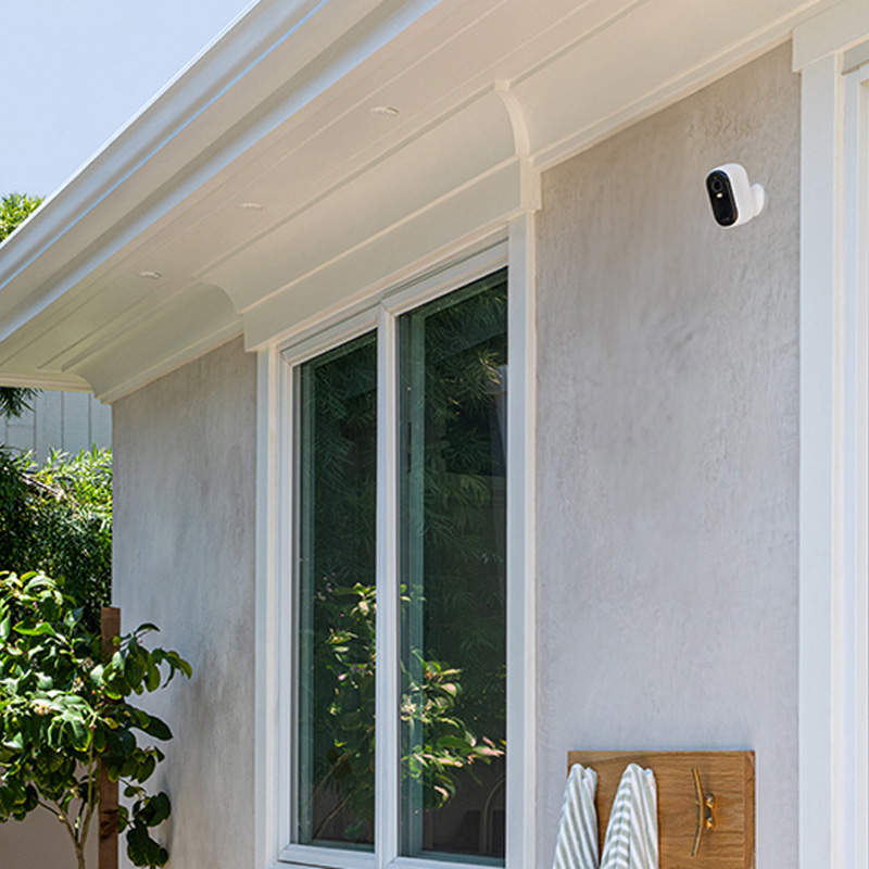 Arlo Secuirty Camera that is being used in house outside behind the door 